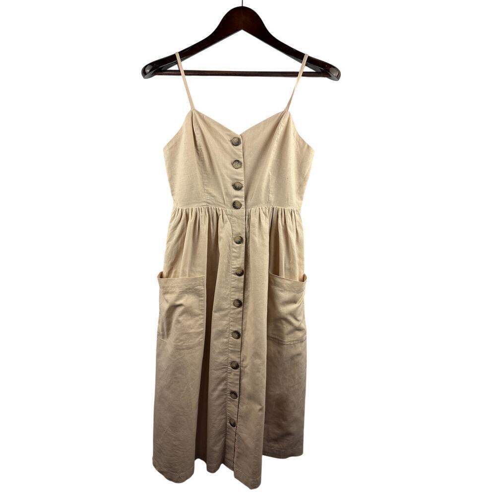 Women’s Pink Blush Small Beige Sleeveless Summer Dress